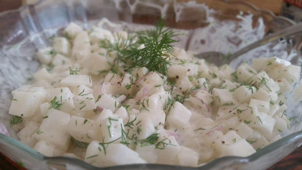 creamy dill and daikon salad