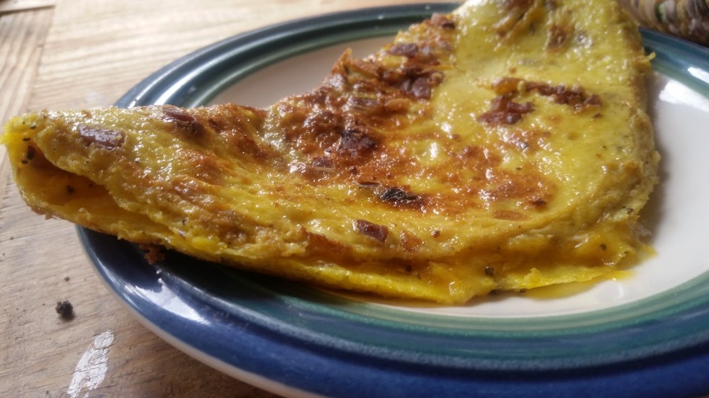 Omelette au jambon ham omelet