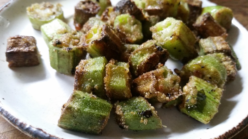 Southern Fried Okra and Luffa Gourd